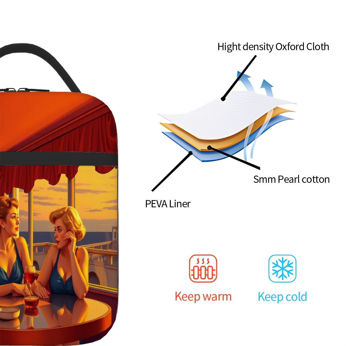 Glamorous Friends Lunch Bag - Gregg Acini Adoree Designs - Lunch Bag
