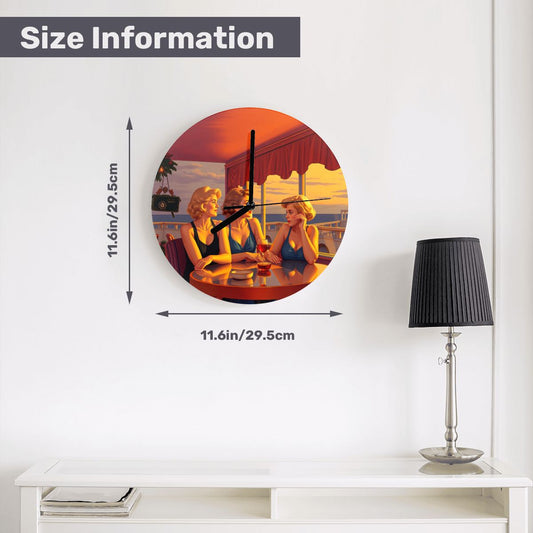 Glamorous Friends MDF Wall Clock (Made in USA) - Gregg Acini Adoree Designs - Wall Clock