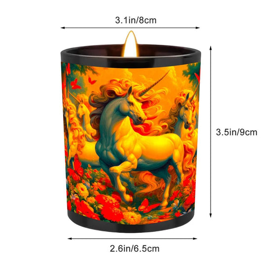 Golden Unicorns and Butterflies Black Jar Scented Candle (6oz) - Gregg Acini Adoree Designs - Daily Accessories
