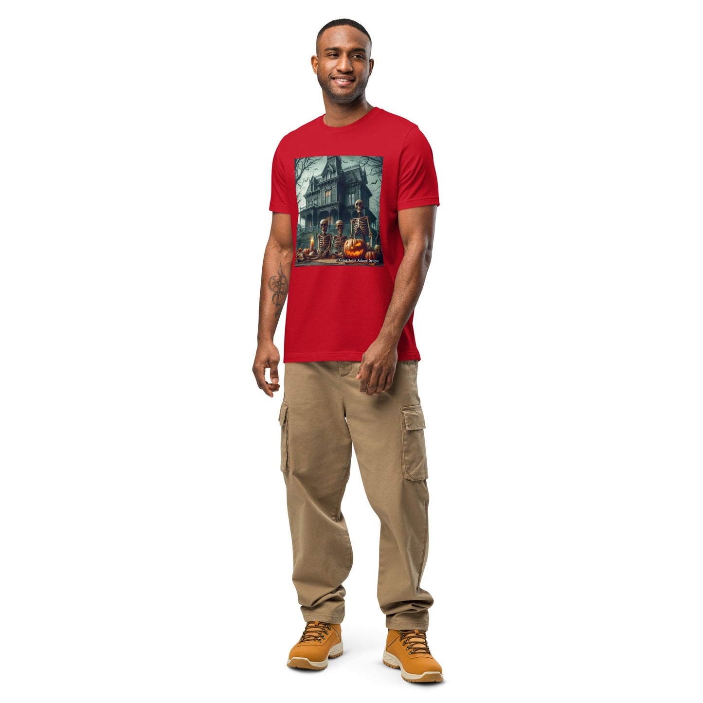 Halloween House with Skeletons Unisex t-shirt by Gregg Acini Adoree Designs - Gregg Acini Adoree Designs - Tee Shirt