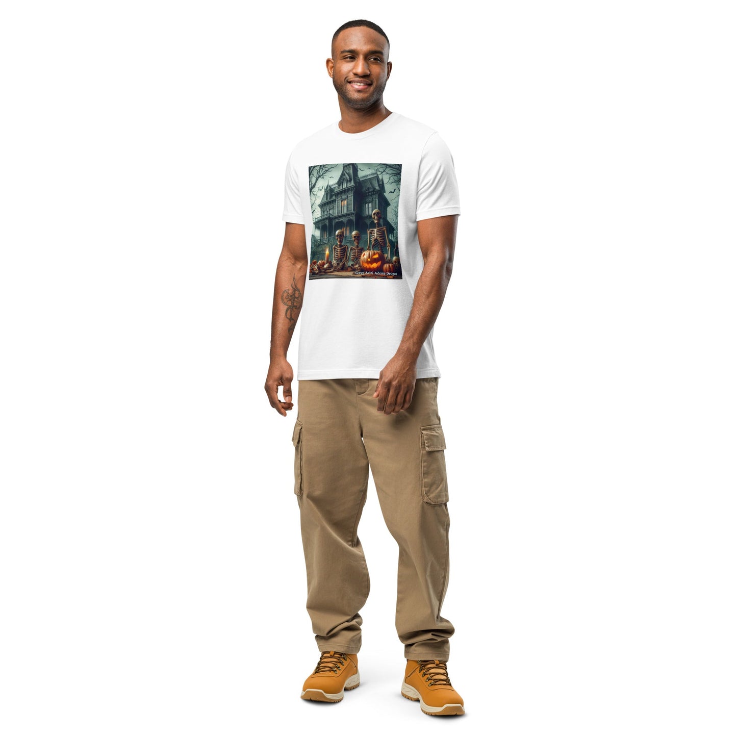 Halloween House with Skeletons Unisex t-shirt by Gregg Acini Adoree Designs - Gregg Acini Adoree Designs - Tee Shirt