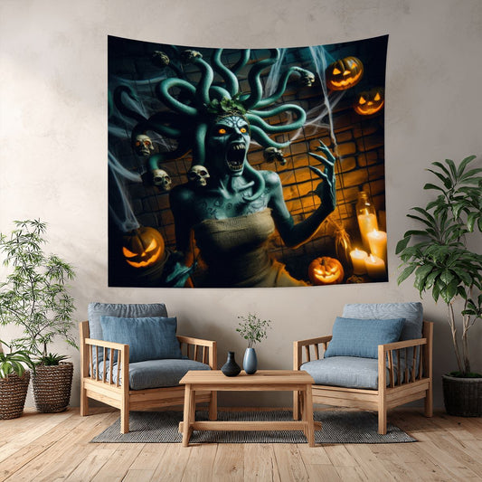 Halloween Medusa 2 Lightweight Wall Tapestry (Fabric Wall Hanging - USA) - Gregg Acini Adoree Designs - Wall Coverings