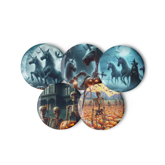 Halloween Set of pin buttons by Gregg Acini Adoree Designs - Gregg Acini Adoree Designs - Pin Buttons