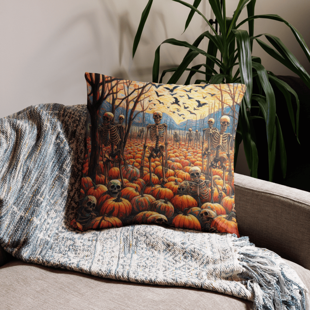 Halloween Skeletons and Pumpkins Pillow Case by Gregg Acini Adoree Designs - Gregg Acini Adoree Designs - Pillowcase