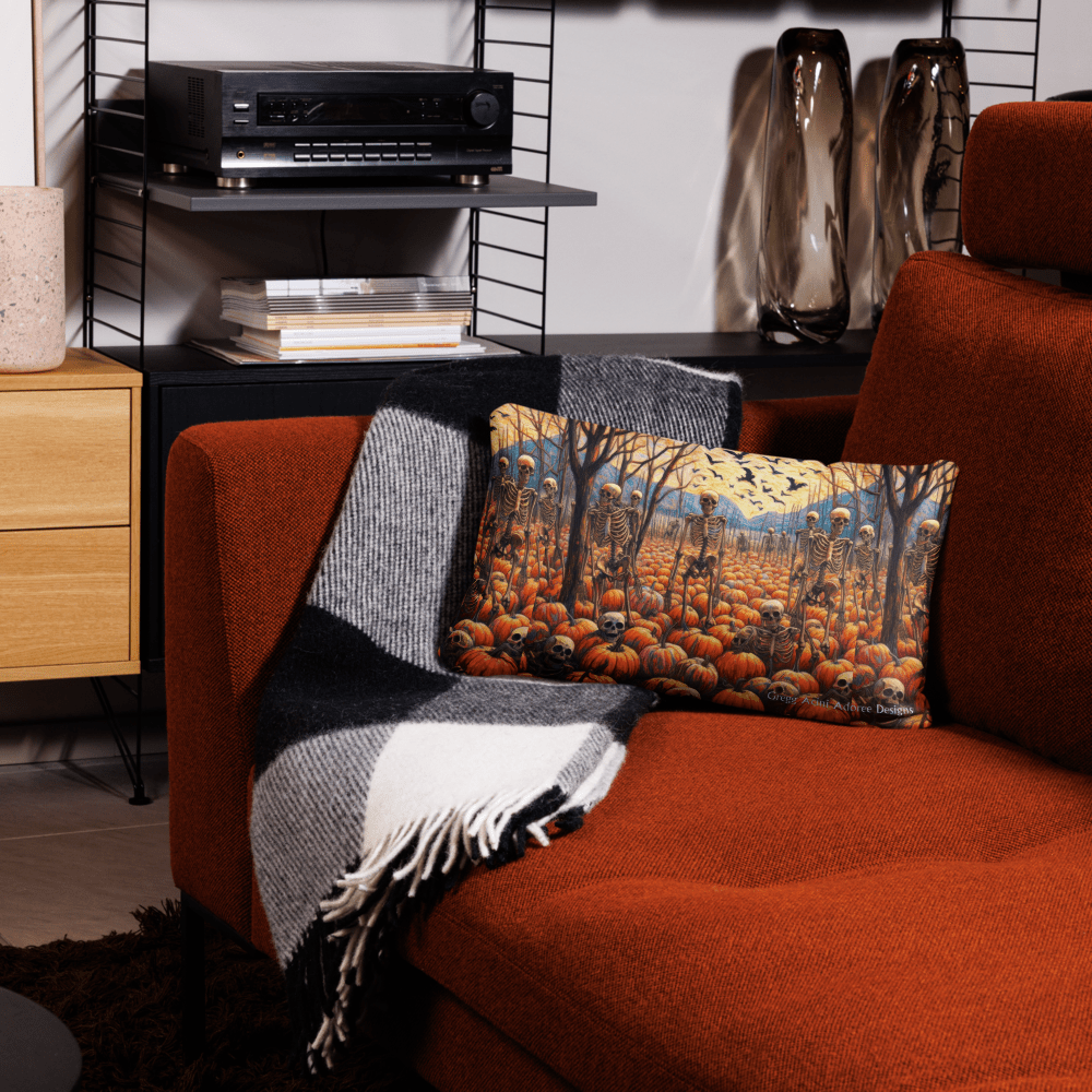 Halloween Skeletons and Pumpkins Pillow Case by Gregg Acini Adoree Designs - Gregg Acini Adoree Designs - Pillowcase