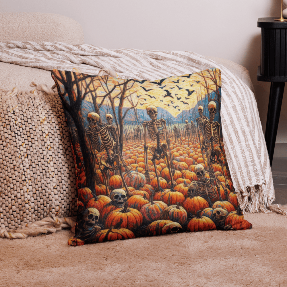 Halloween Skeletons and Pumpkins Pillow Case by Gregg Acini Adoree Designs - Gregg Acini Adoree Designs - Pillowcase