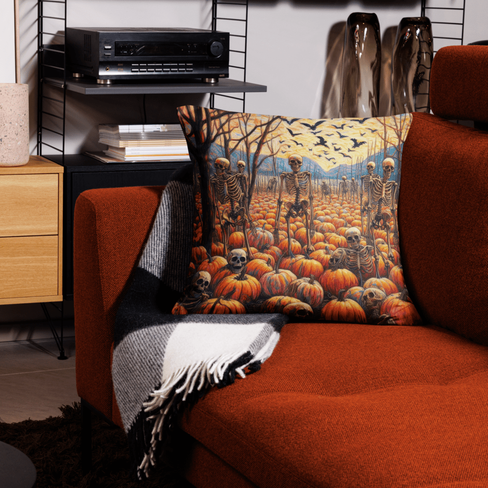 Halloween Skeletons and Pumpkins Pillow Case by Gregg Acini Adoree Designs - Gregg Acini Adoree Designs - Pillowcase