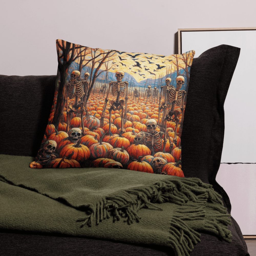 Halloween Skeletons and Pumpkins Pillow Case by Gregg Acini Adoree Designs - Gregg Acini Adoree Designs - Pillowcase