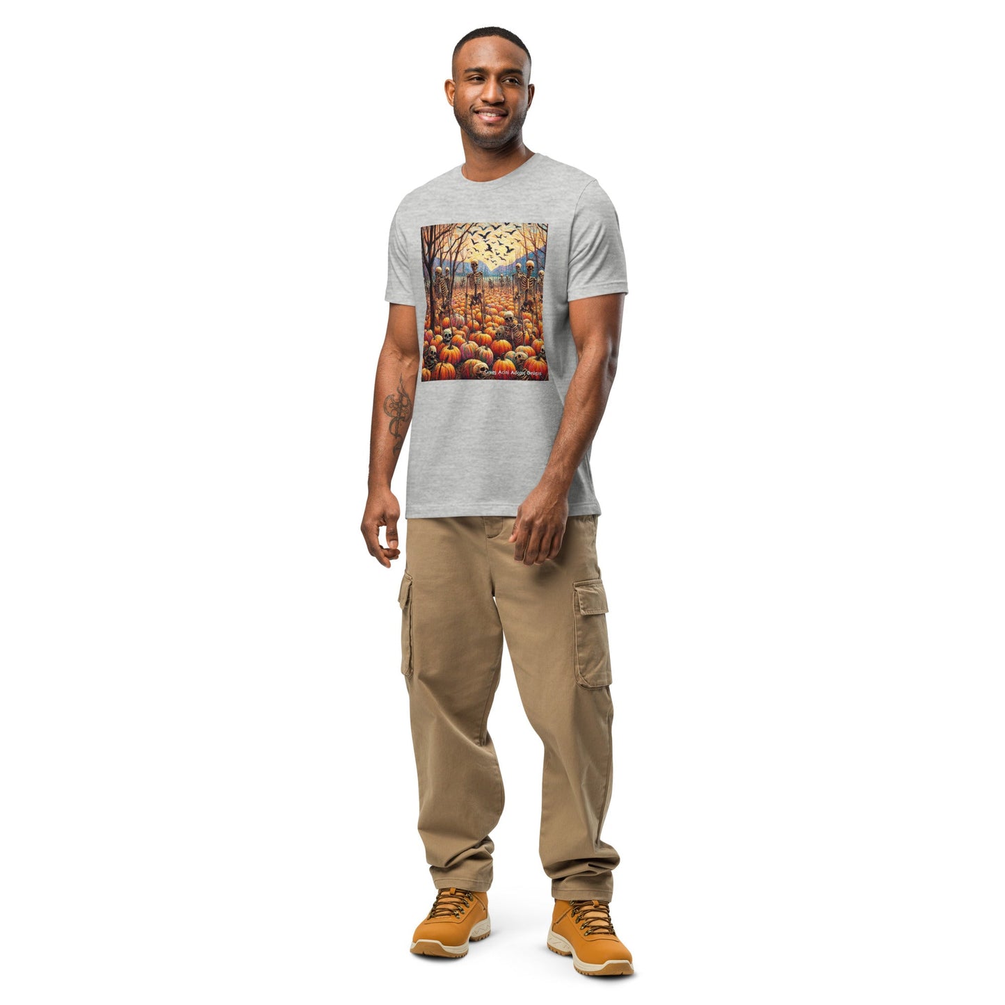 Halloween Skeletons and Pumpkins Unisex t-shirt by Gregg Acini Adoree Designs - Gregg Acini Adoree Designs - Tee Shirt