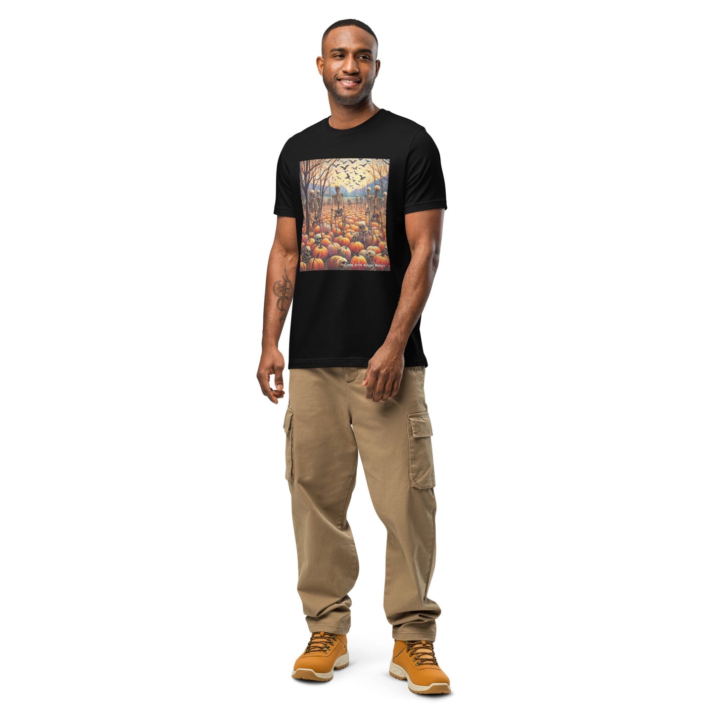 Halloween Skeletons and Pumpkins Unisex t-shirt by Gregg Acini Adoree Designs - Gregg Acini Adoree Designs - Tee Shirt