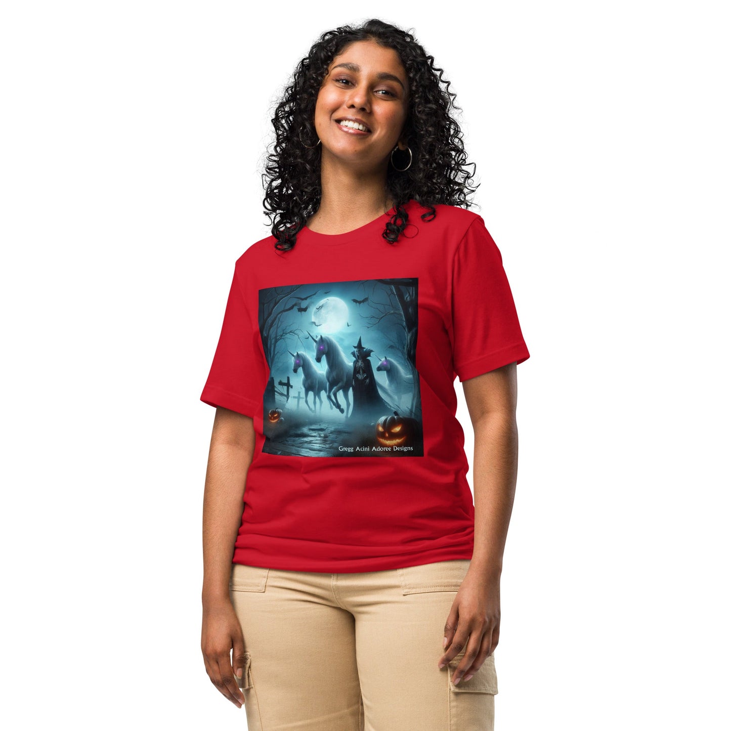 Halloween Unicorns with Friend Unisex t-shirt by Gregg Acini Adoree Designs - Gregg Acini Adoree Designs - Tee Shirt