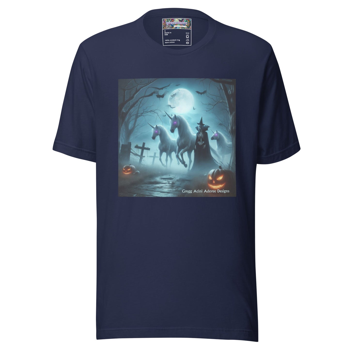 Halloween Unicorns with Friend Unisex t-shirt by Gregg Acini Adoree Designs - Gregg Acini Adoree Designs - Tee Shirt
