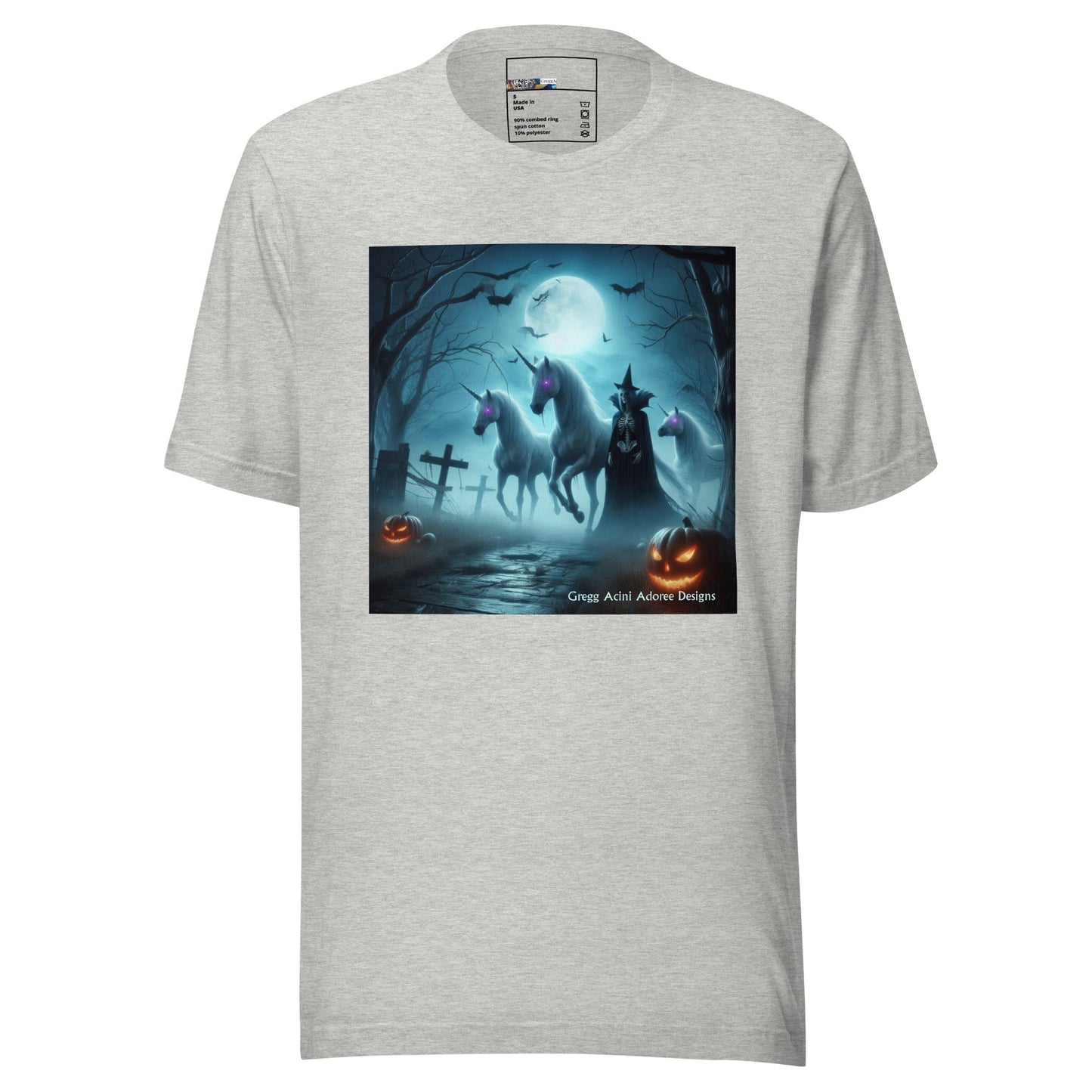 Halloween Unicorns with Friend Unisex t-shirt by Gregg Acini Adoree Designs - Gregg Acini Adoree Designs - Tee Shirt