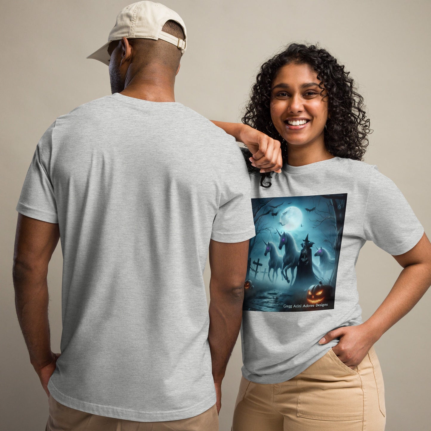 Halloween Unicorns with Friend Unisex t-shirt by Gregg Acini Adoree Designs - Gregg Acini Adoree Designs - Tee Shirt