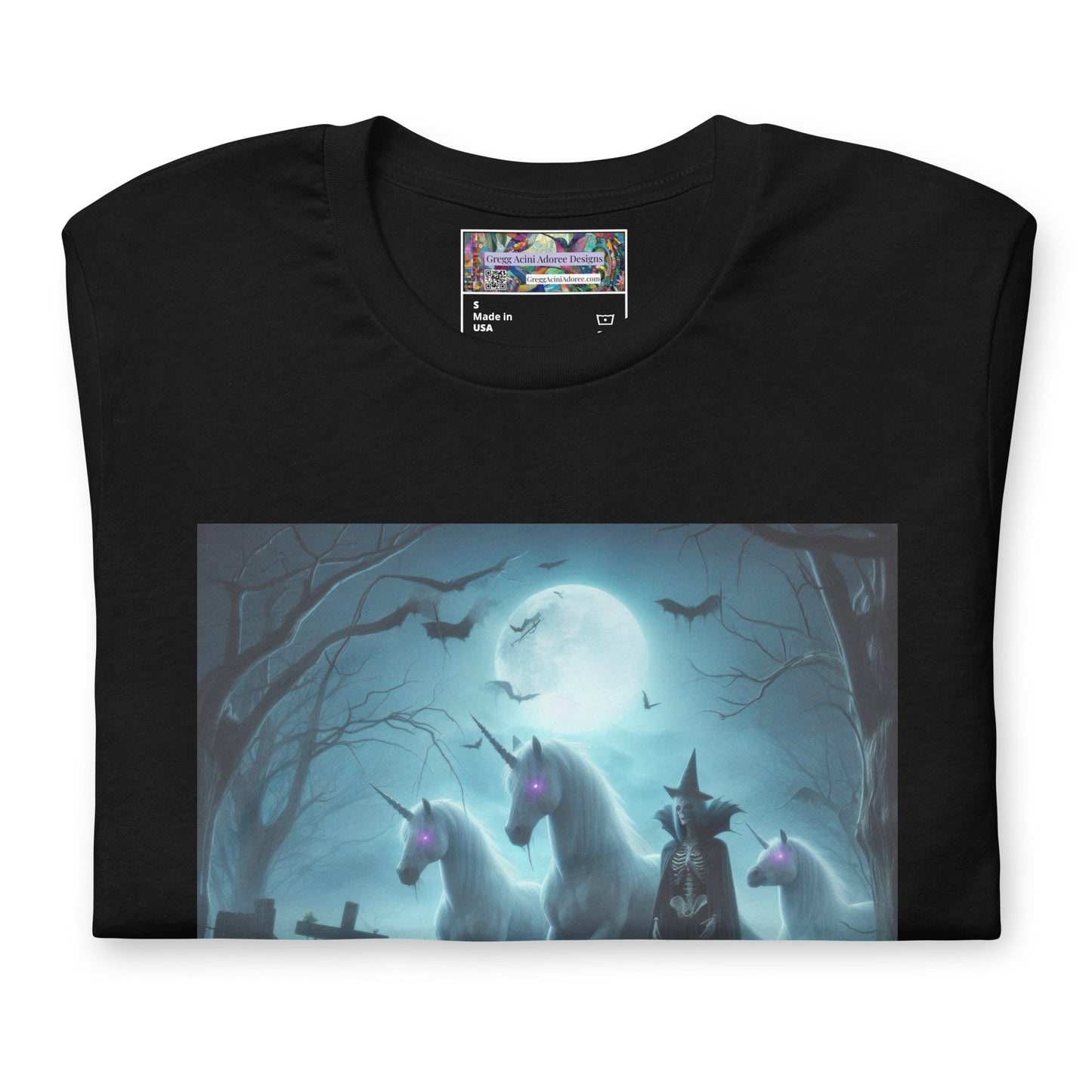 Halloween Unicorns with Friend Unisex t-shirt by Gregg Acini Adoree Designs - Gregg Acini Adoree Designs - Tee Shirt