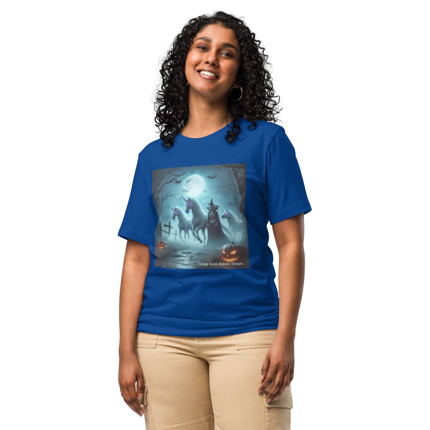 Halloween Unicorns with Friend Unisex t-shirt by Gregg Acini Adoree Designs - Gregg Acini Adoree Designs - Tee Shirt