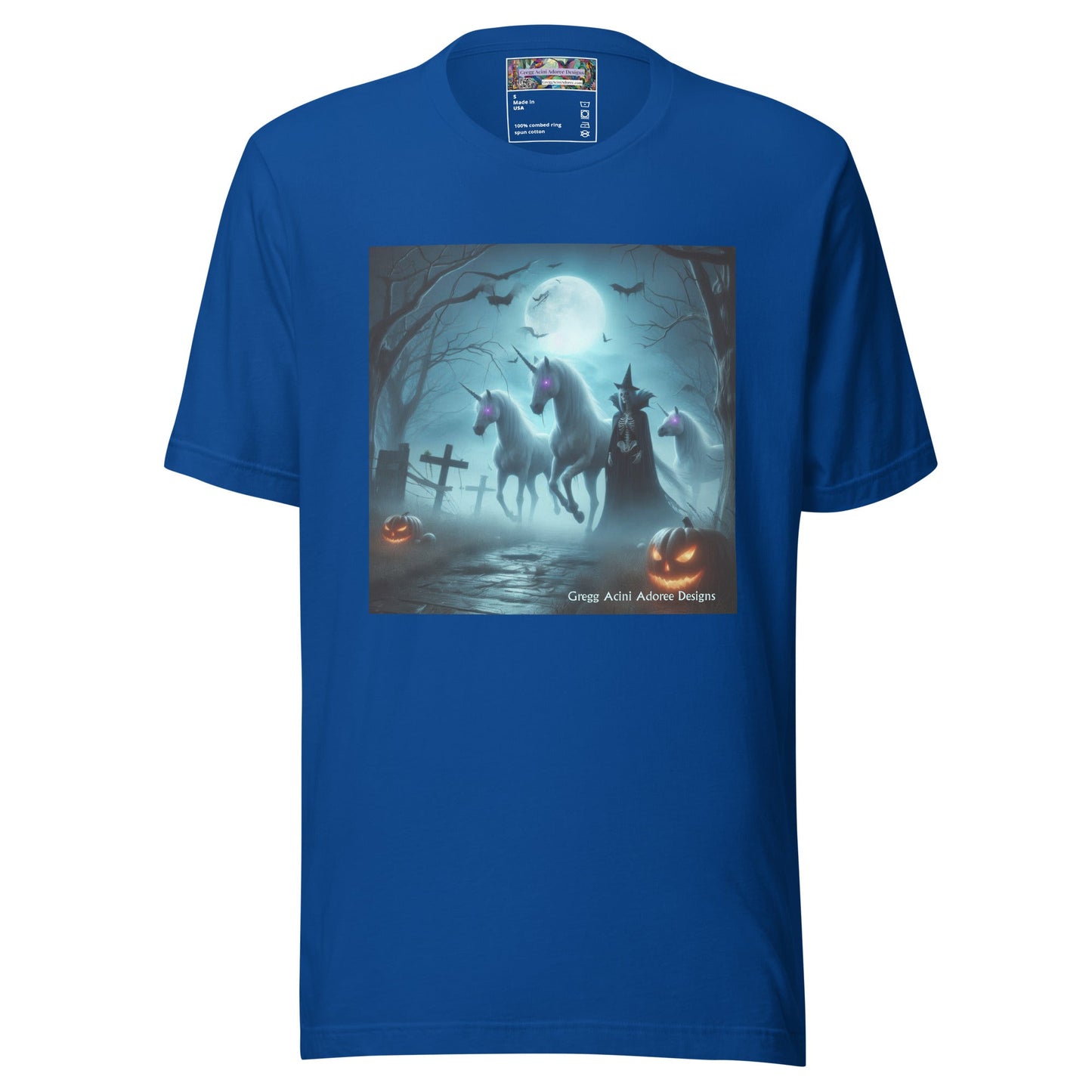 Halloween Unicorns with Friend Unisex t-shirt by Gregg Acini Adoree Designs - Gregg Acini Adoree Designs - Tee Shirt
