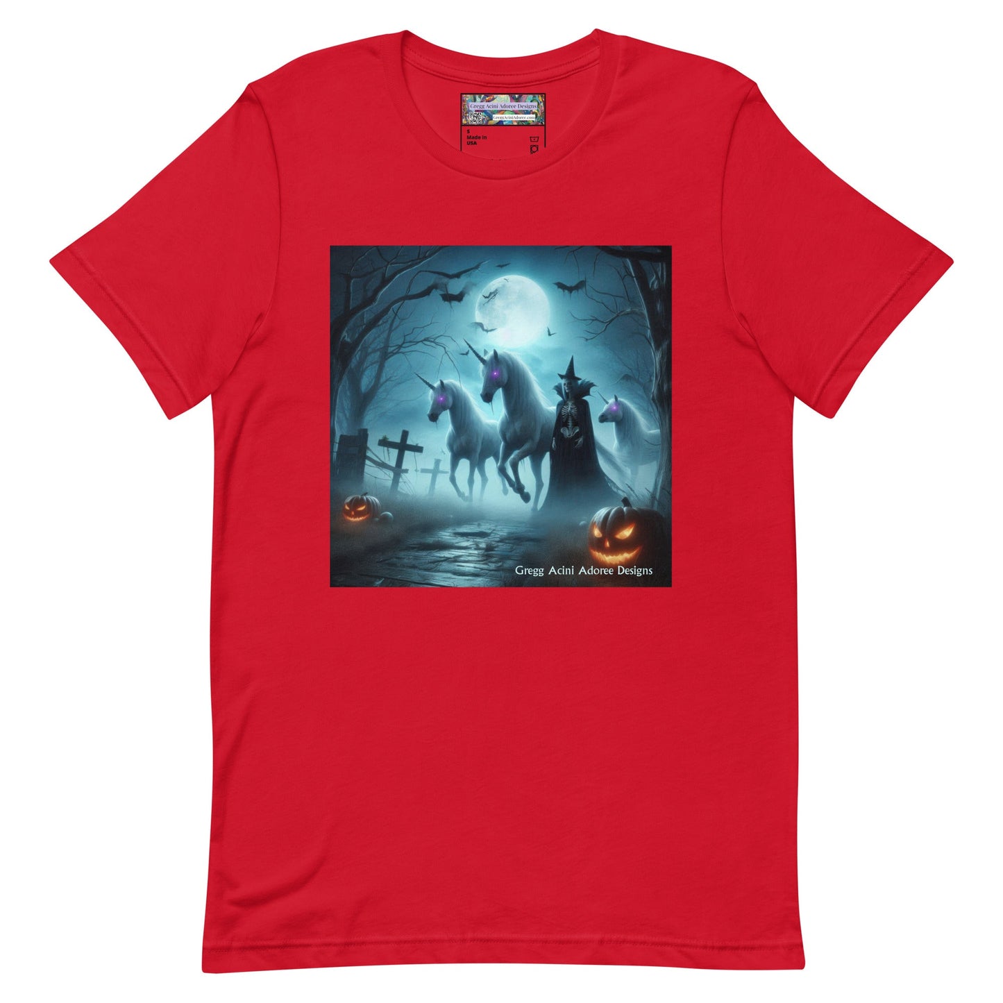 Halloween Unicorns with Friend Unisex t-shirt by Gregg Acini Adoree Designs - Gregg Acini Adoree Designs - Tee Shirt
