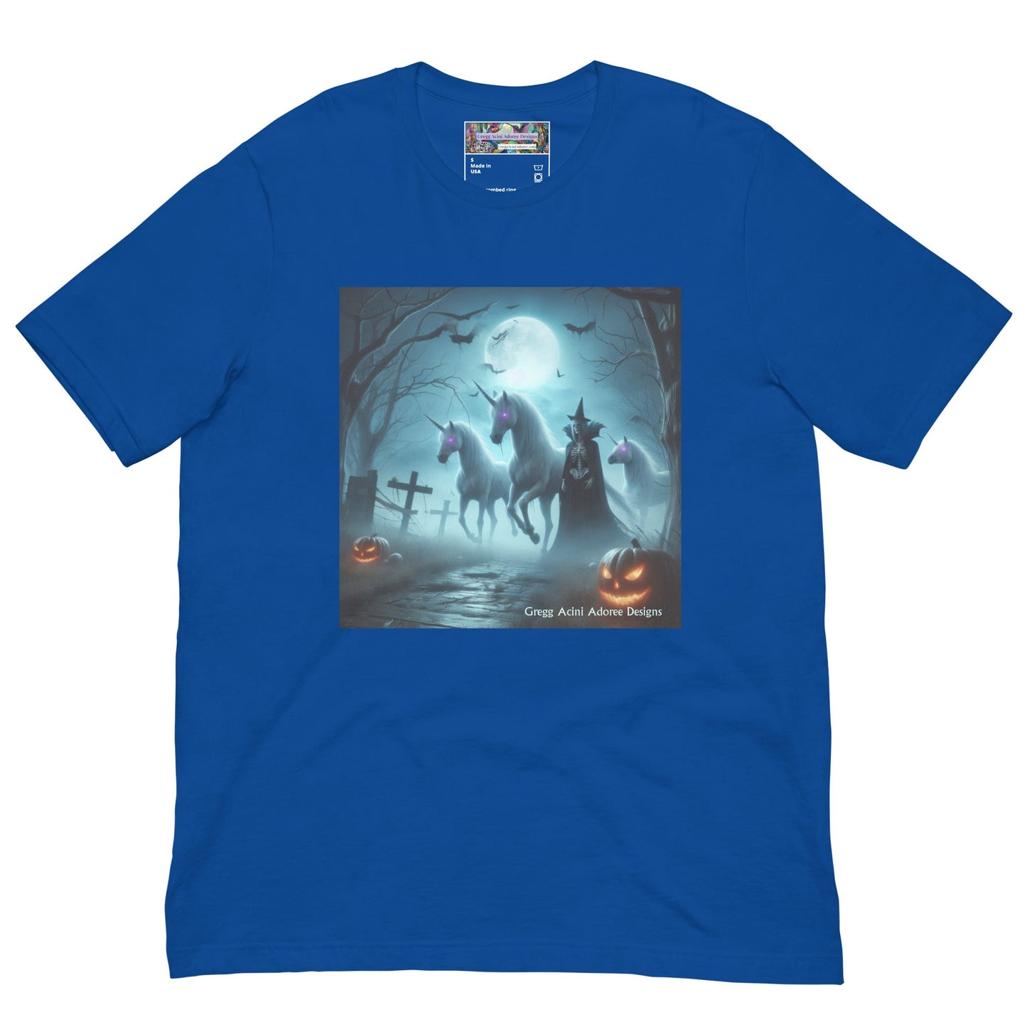 Halloween Unicorns with Friend Unisex t-shirt by Gregg Acini Adoree Designs - Gregg Acini Adoree Designs - Tee Shirt