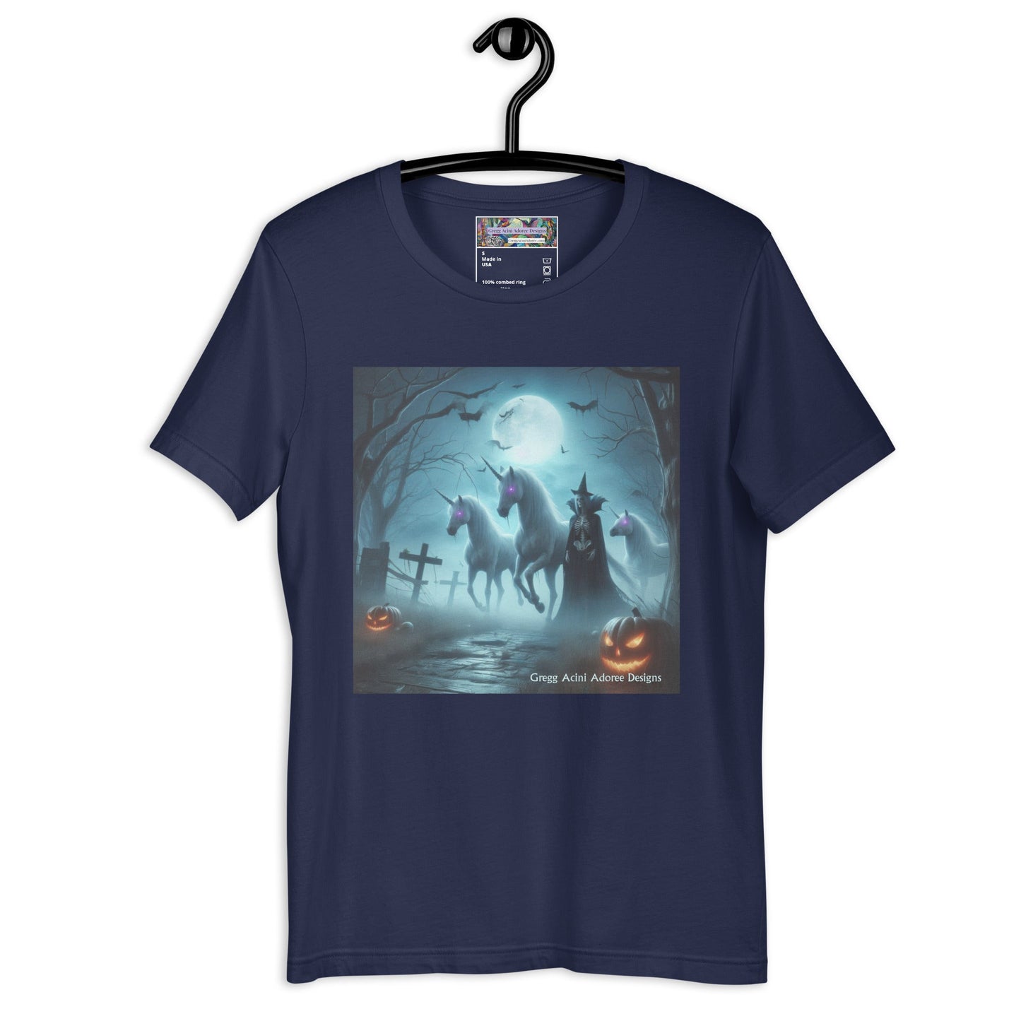 Halloween Unicorns with Friend Unisex t-shirt by Gregg Acini Adoree Designs - Gregg Acini Adoree Designs - Tee Shirt