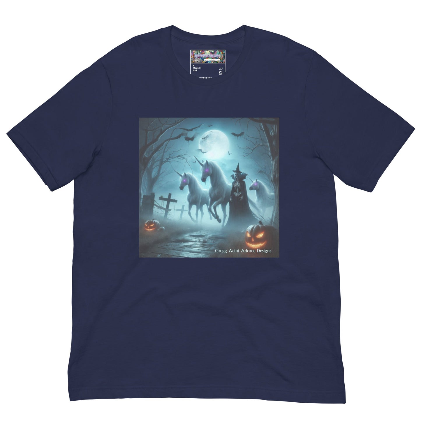 Halloween Unicorns with Friend Unisex t-shirt by Gregg Acini Adoree Designs - Gregg Acini Adoree Designs - Tee Shirt