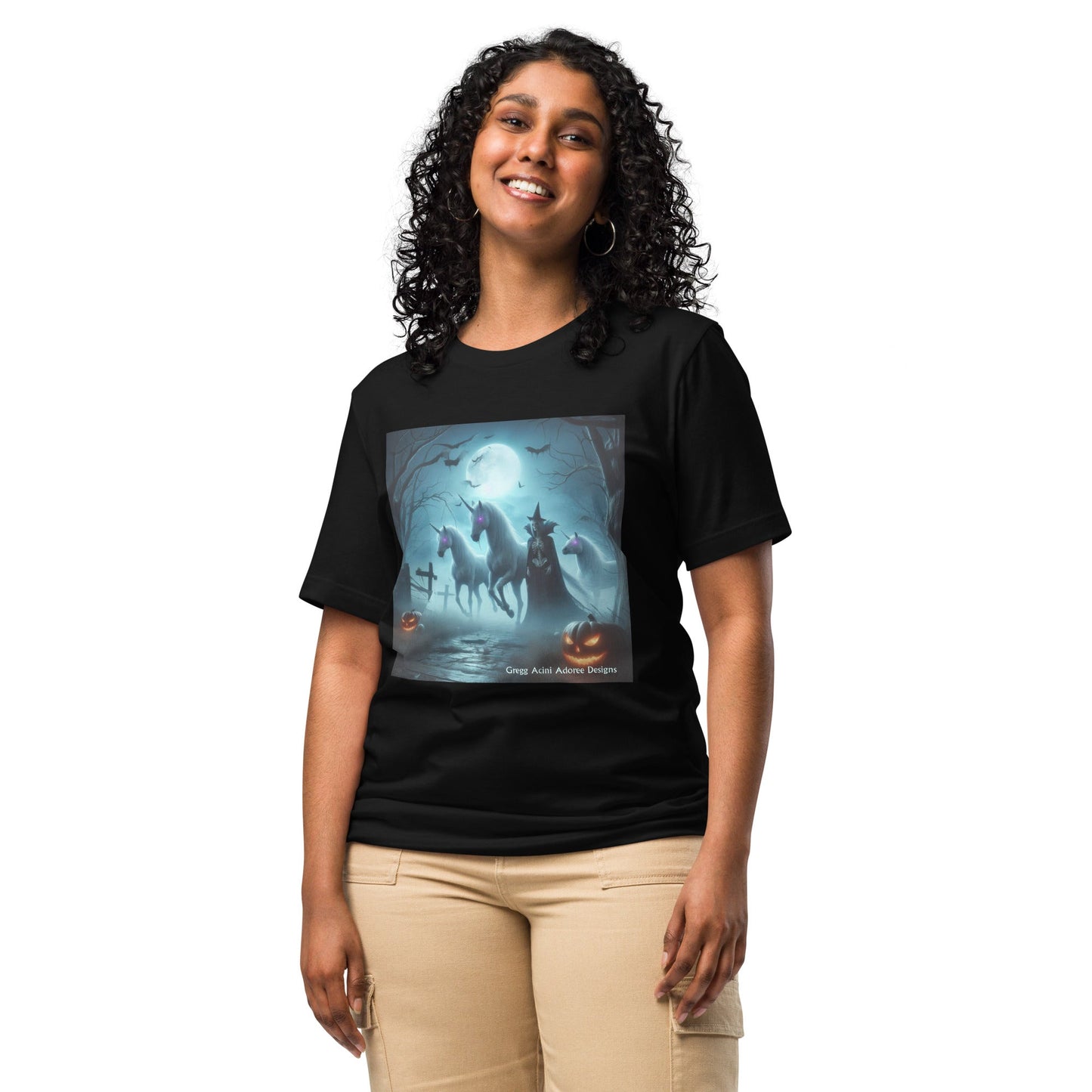 Halloween Unicorns with Friend Unisex t-shirt by Gregg Acini Adoree Designs - Gregg Acini Adoree Designs - Tee Shirt