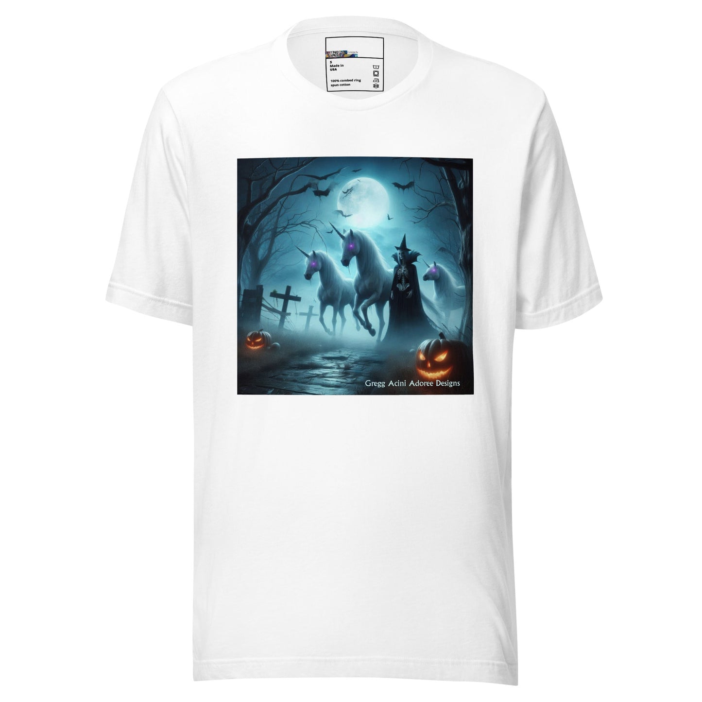 Halloween Unicorns with Friend Unisex t-shirt by Gregg Acini Adoree Designs - Gregg Acini Adoree Designs - Tee Shirt