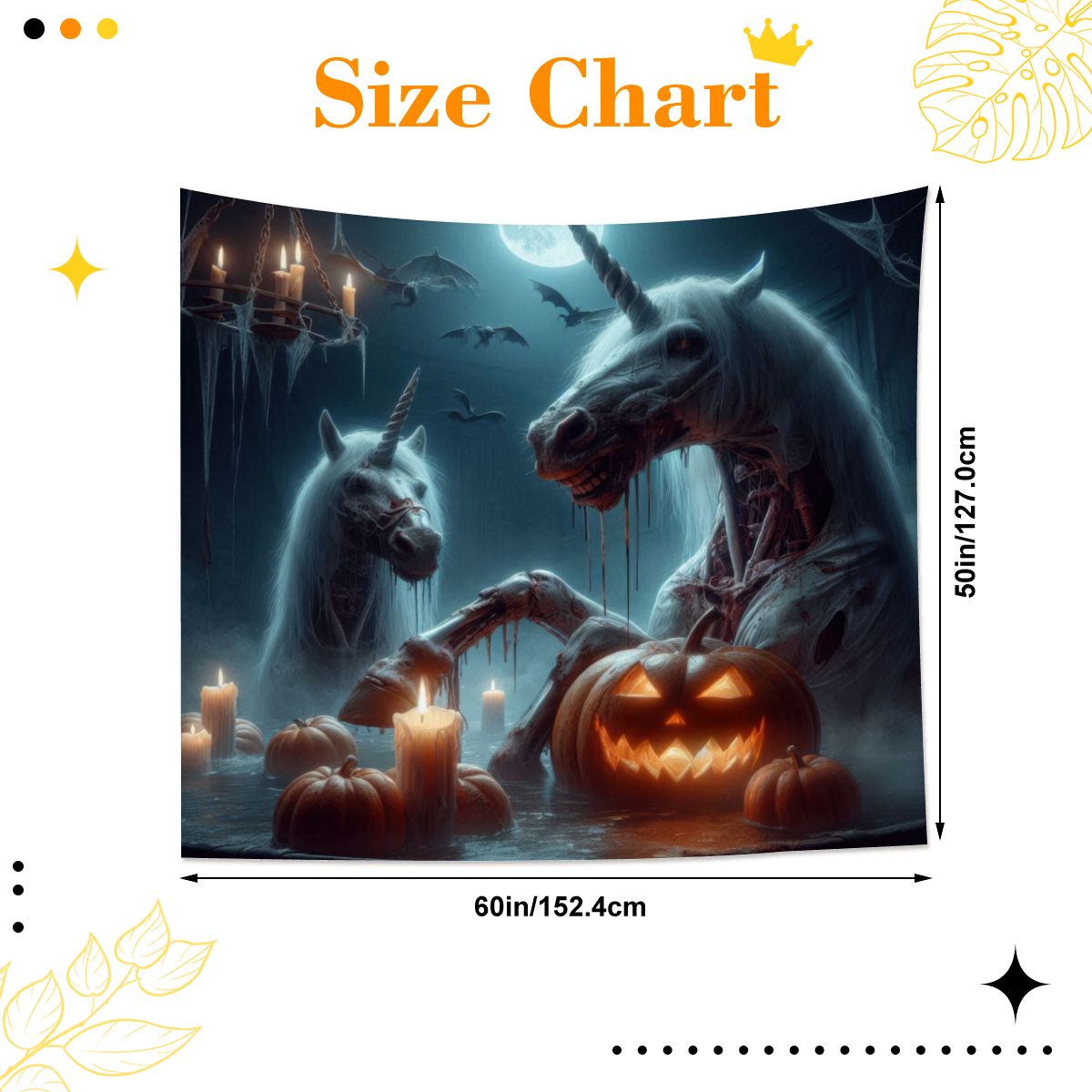 Halloween Zombie Unicorns Lightweight Wall Tapestry (Fabric Wall Hanging - USA) - Gregg Acini Adoree Designs - Wall Coverings