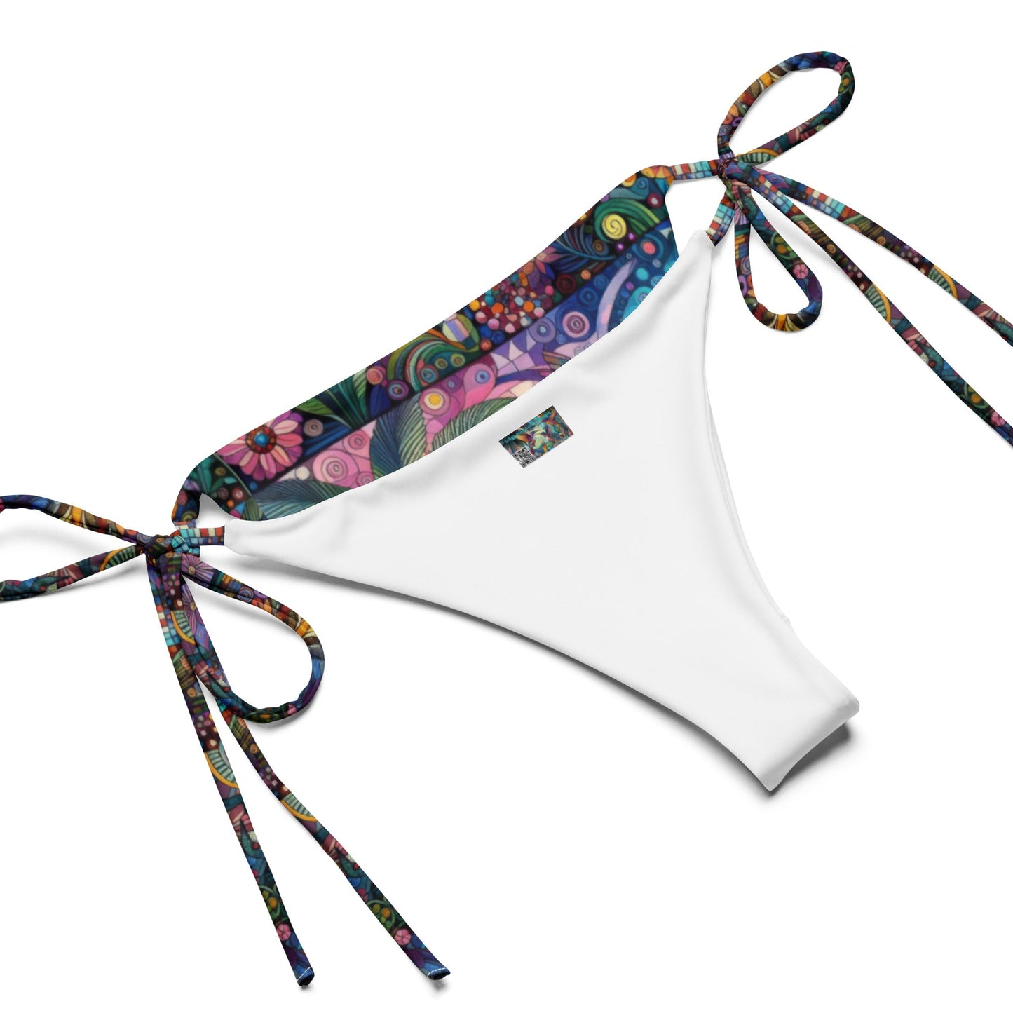 Hummingbird Kaleidoscope All - over print recycled string bikini - Gregg Acini Adoree Designs - Women's Swimwear