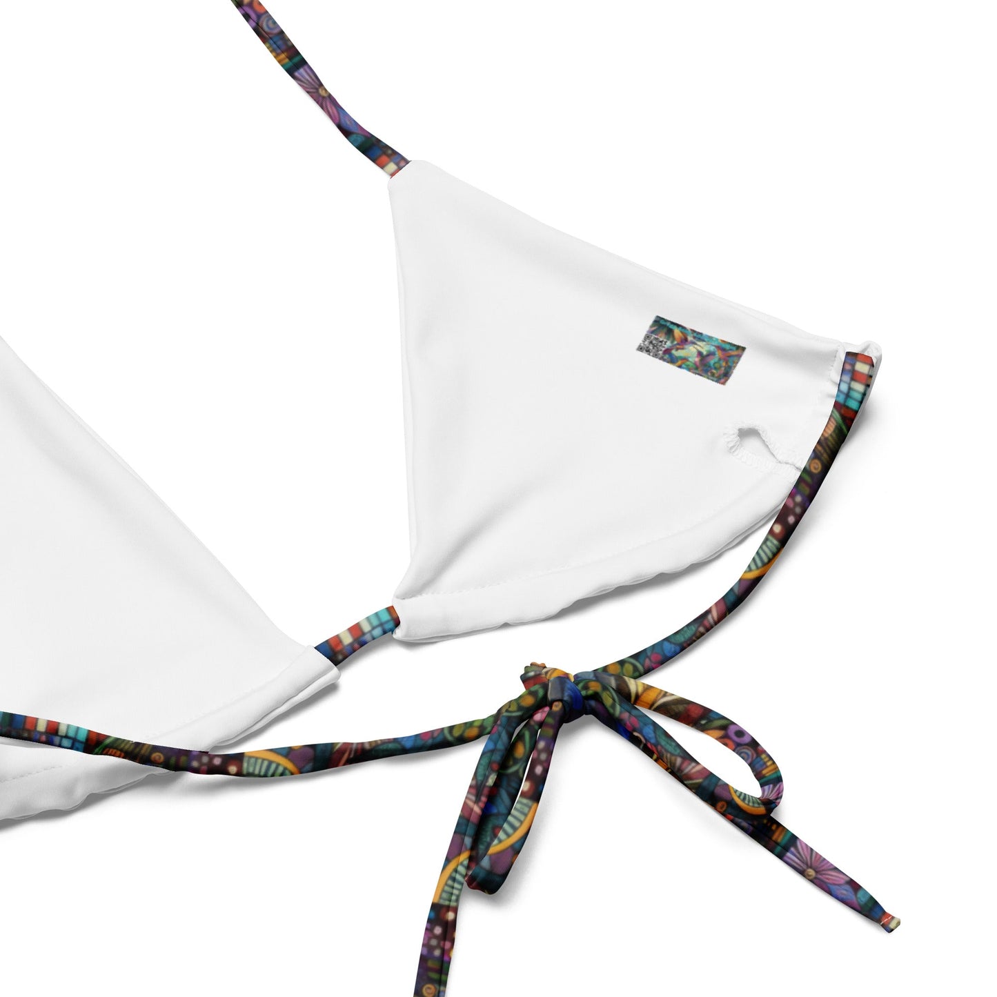 Hummingbird Kaleidoscope All - over print recycled string bikini - Gregg Acini Adoree Designs - Women's Swimwear