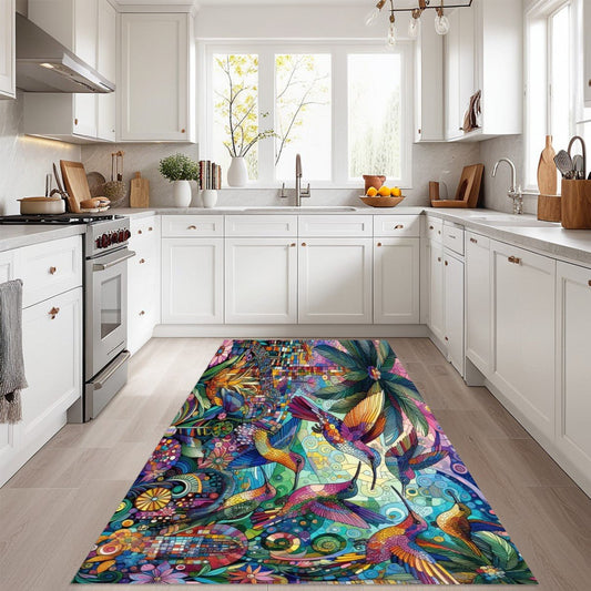 Hummingbird Kaleidoscope - Area Rug without Tassels (3:5) - Gregg Acini Adoree Designs - Rugs & Mats
