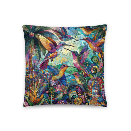 Hummingbird Kaleidoscope Basic Pillow - Gregg Acini Adoree Designs - Pillow