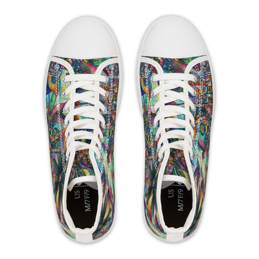 Hummingbird Kaleidoscope High Top Sneakers for Women - Gregg Acini Adoree Designs - Shoes