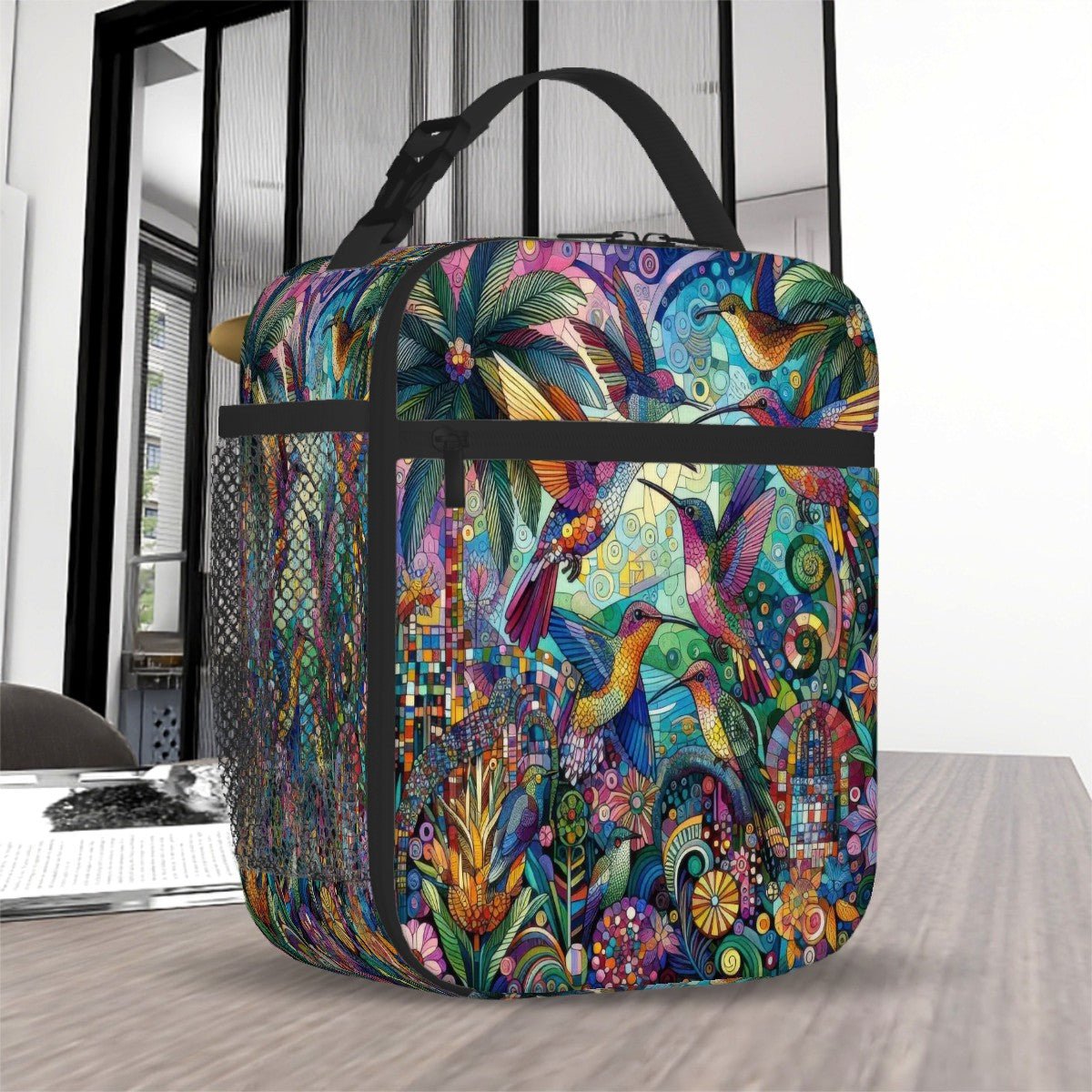 Hummingbird Kaleidoscope Lunch Bag - Gregg Acini Adoree Designs - Lunch Bag