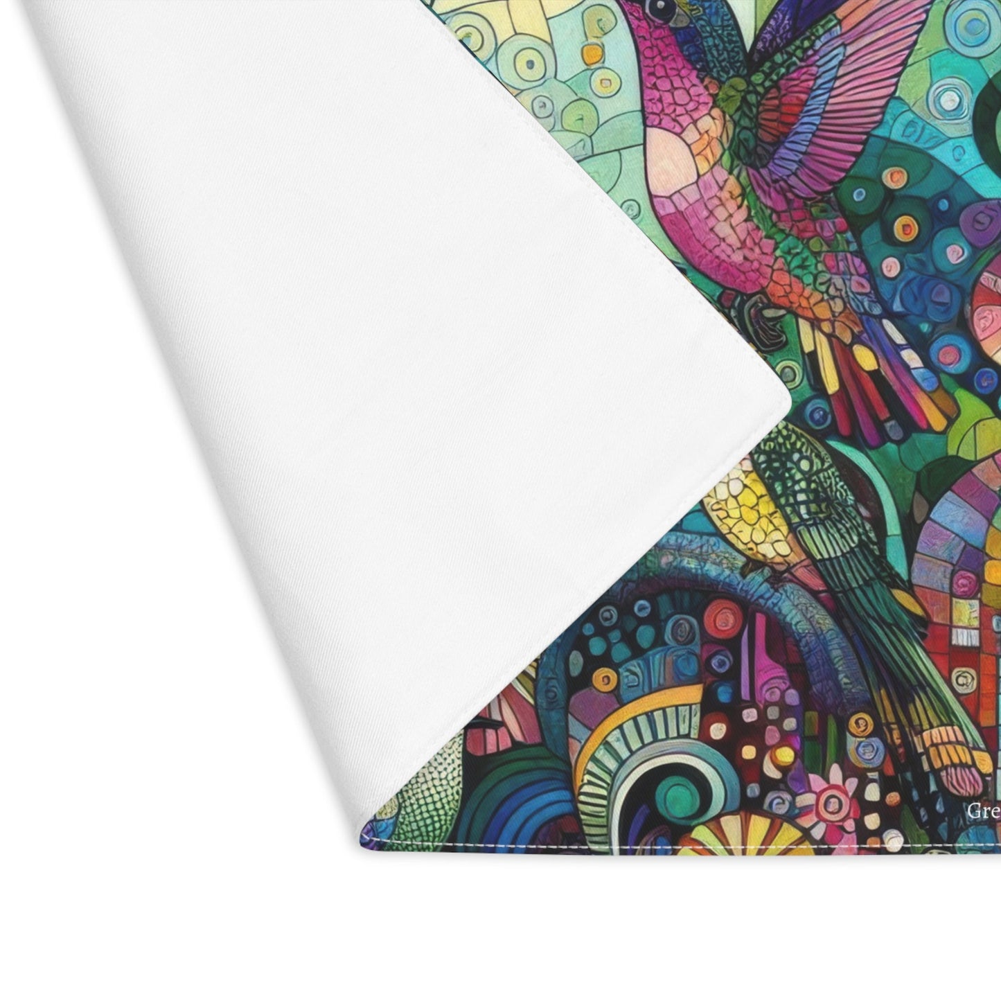 Hummingbird Kaleidoscope Placemat - Colorful Table Decor for Dining and Special Occasions - Gregg Acini Adoree Designs - Placemat
