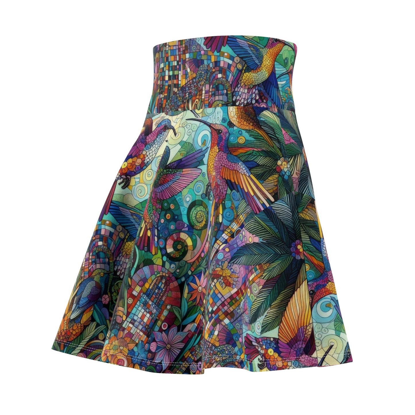 Hummingbird Kaleidoscope Skater Skirt - Nature - Inspired Fashion - Gregg Acini Adoree Designs - Skirt