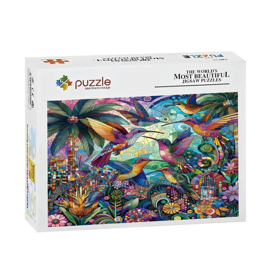 Hummingbird Kaleidoscope Wooden Jigsaw Puzzles 500 pcs - Gregg Acini Adoree Designs - Jigsaw Puzzle