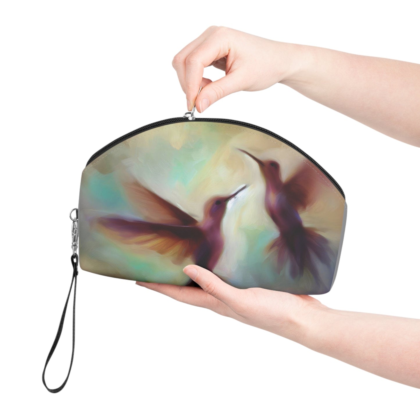 Hummingbird Makeup Bag – Vibrant Cosmetic Pouch for Nature Lovers - Gregg Acini Adoree Designs - Bags
