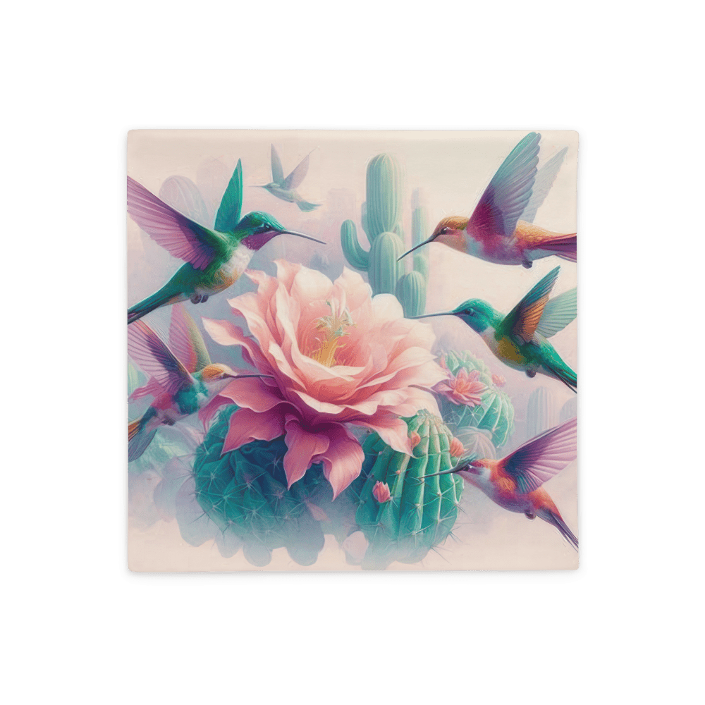 Hummingbirds and Cactus Pillow Case by Gregg Acini Adoree Designs - Gregg Acini Adoree Designs - Pillowcase