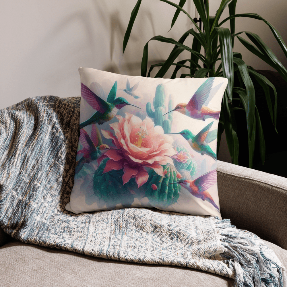 Hummingbirds and Cactus Pillow Case by Gregg Acini Adoree Designs - Gregg Acini Adoree Designs - Pillowcase