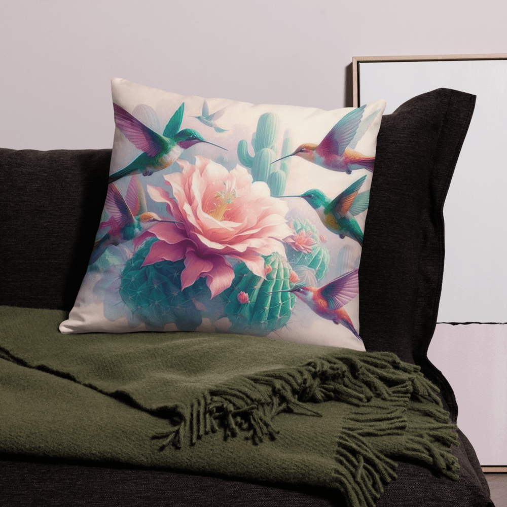 Hummingbirds and Cactus Pillow Case by Gregg Acini Adoree Designs - Gregg Acini Adoree Designs - Pillowcase