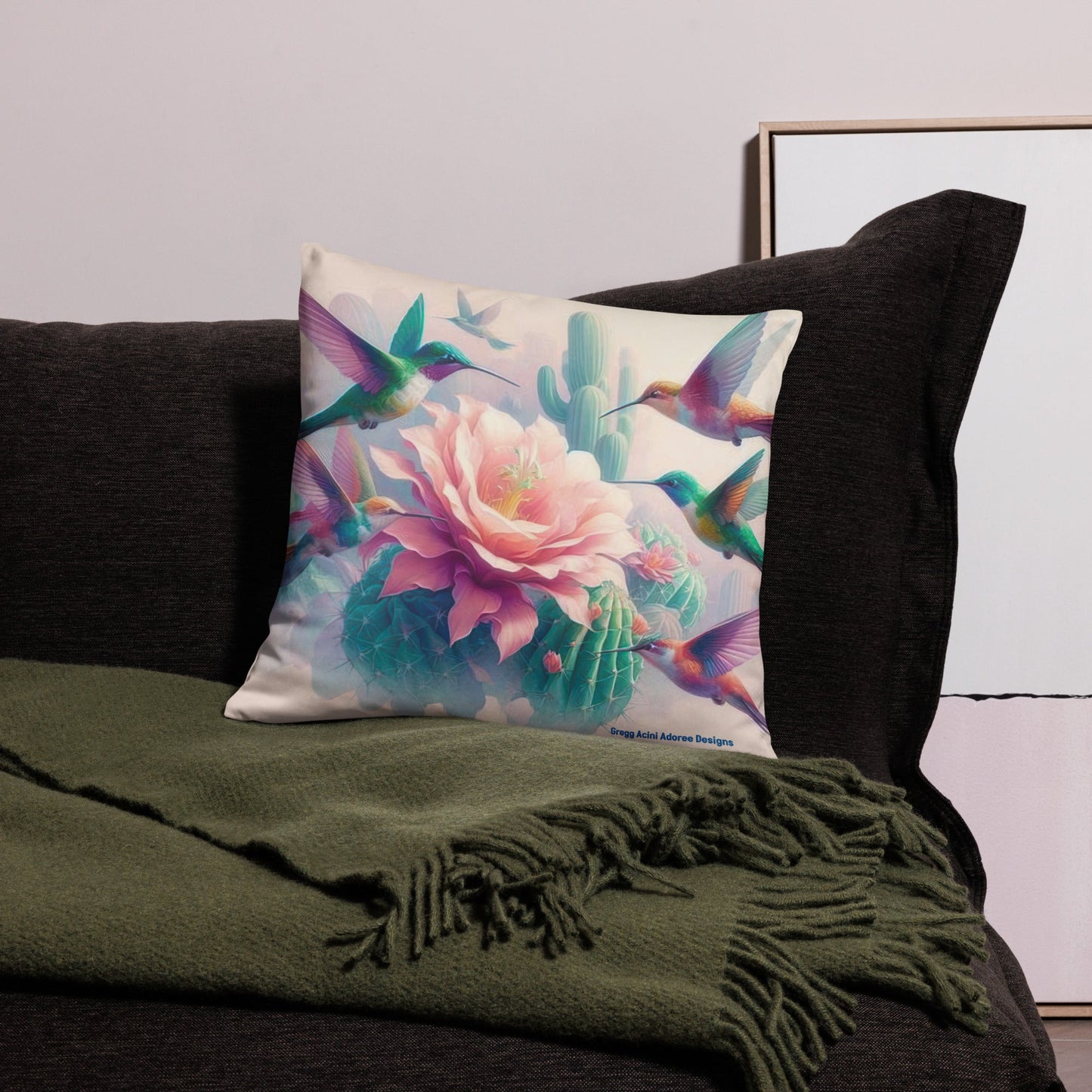 Hummingbirds and Cactus Pillow Case by Gregg Acini Adoree Designs - Gregg Acini Adoree Designs - Pillowcase