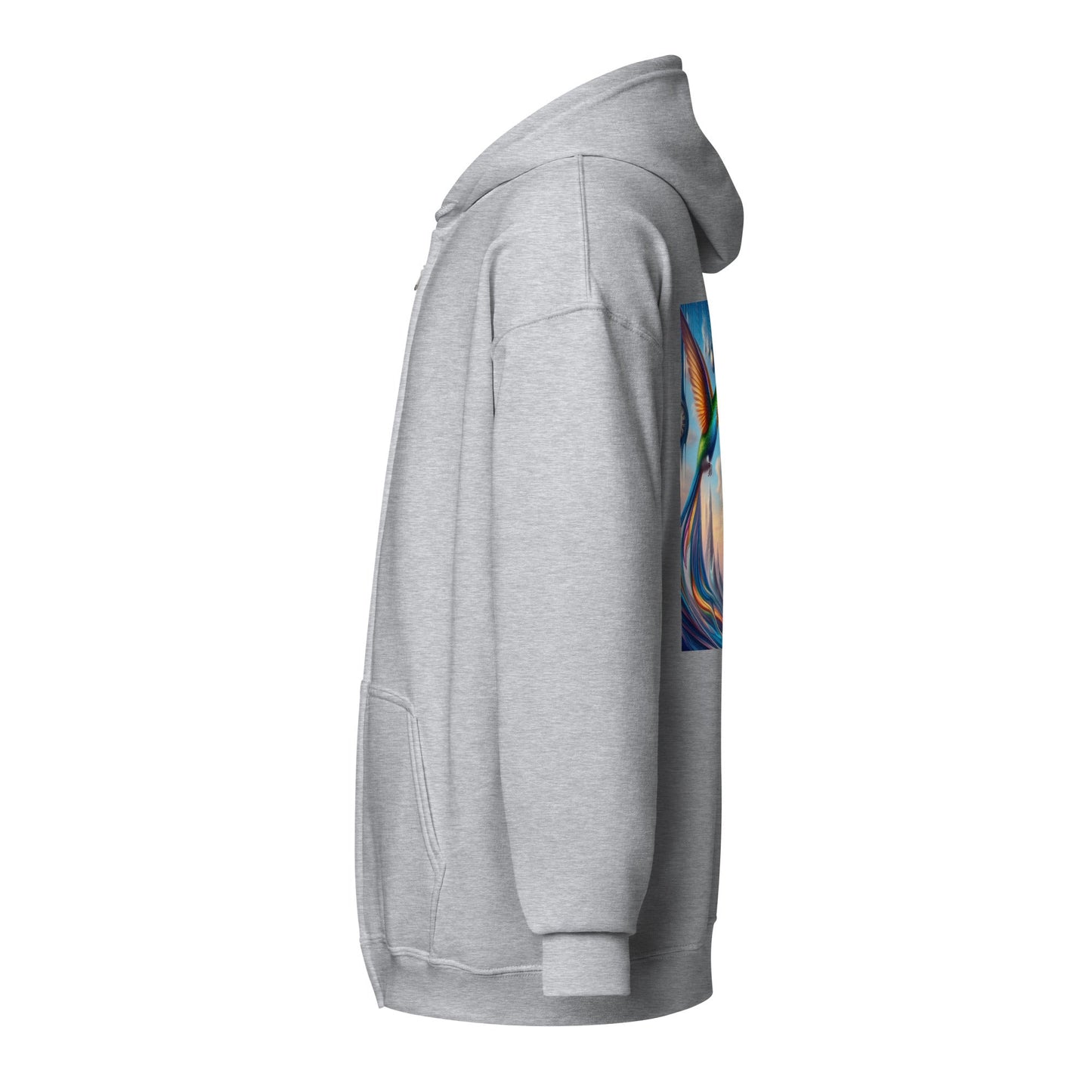 Hummingbirds and Clocks Unisex heavy blend zip hoodie - Gregg Acini Adoree Designs - Hoodie