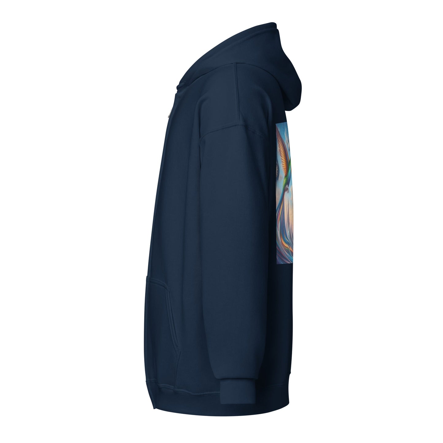 Hummingbirds and Clocks Unisex heavy blend zip hoodie - Gregg Acini Adoree Designs - Hoodie