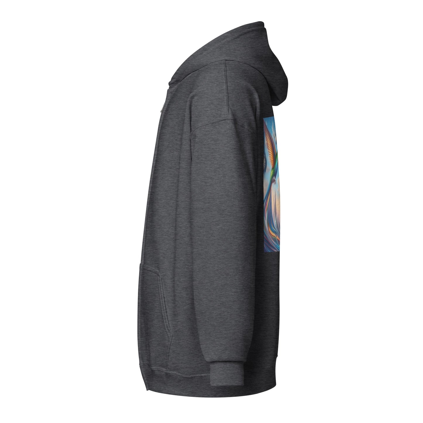 Hummingbirds and Clocks Unisex heavy blend zip hoodie - Gregg Acini Adoree Designs - Hoodie