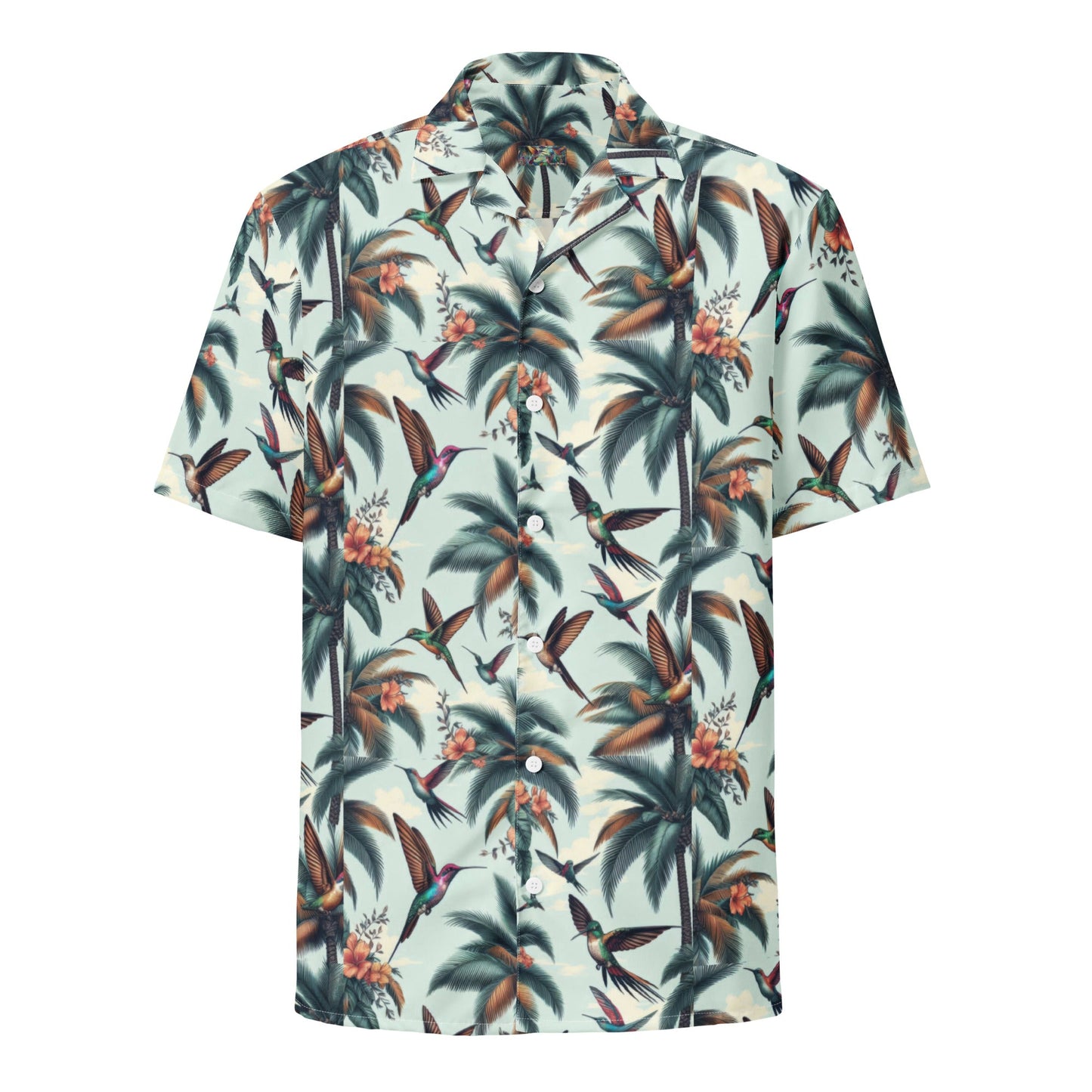 Hummingbirds and Palms Unisex button shirt by Gregg Acini Adoree Designs - Gregg Acini Adoree Designs - Button Down Shirt