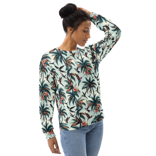 Hummingbirds and Palms Unisex Sweatshirt by Gregg Acini Adoree Designs - Gregg Acini Adoree Designs - Sweatshirt