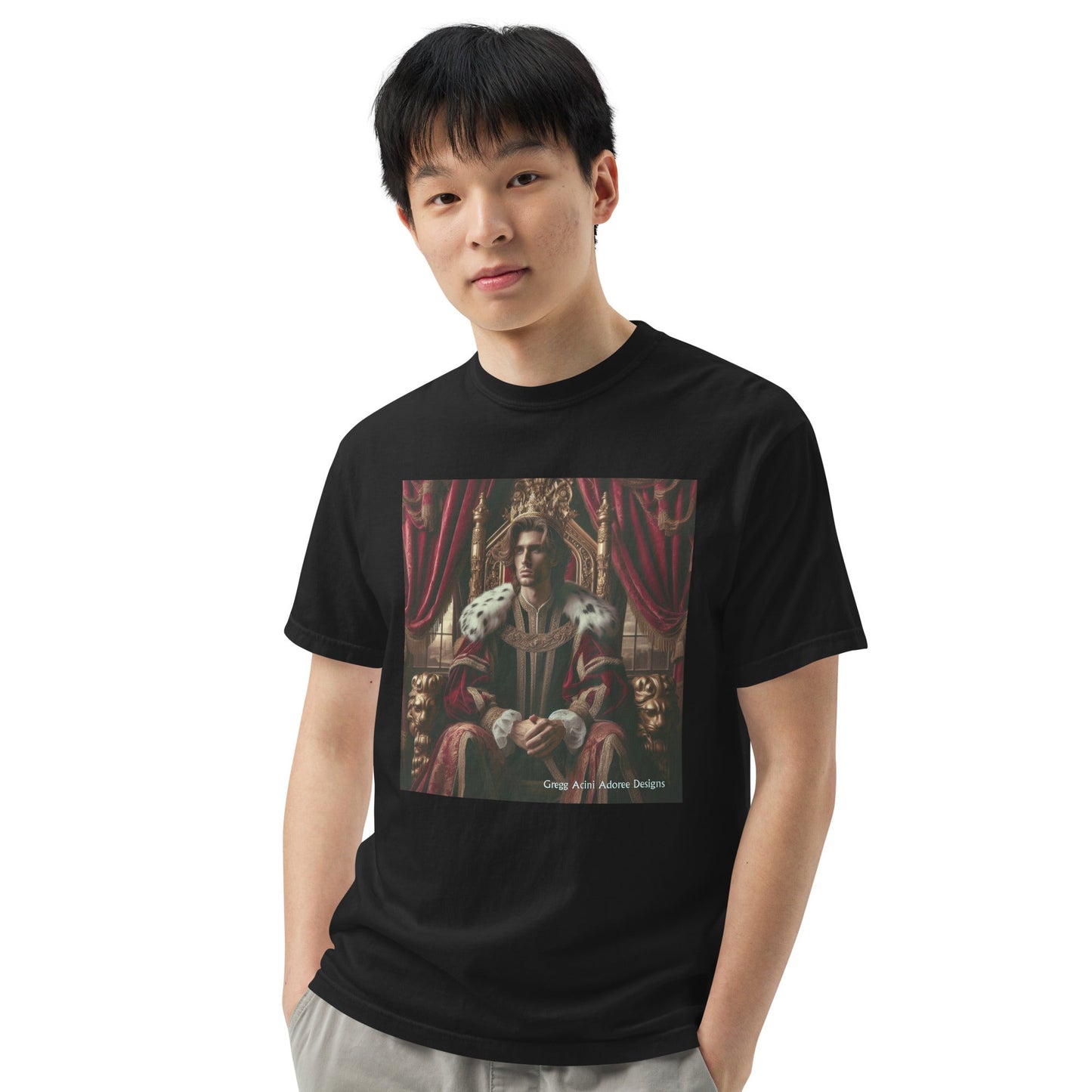 King1 Unisex garment - dyed heavyweight t-shirt - Gregg Acini Adoree Designs - Tee Shirt