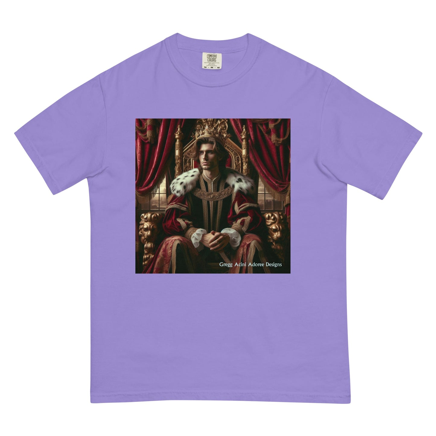 King1 Unisex garment - dyed heavyweight t-shirt - Gregg Acini Adoree Designs - Tee Shirt