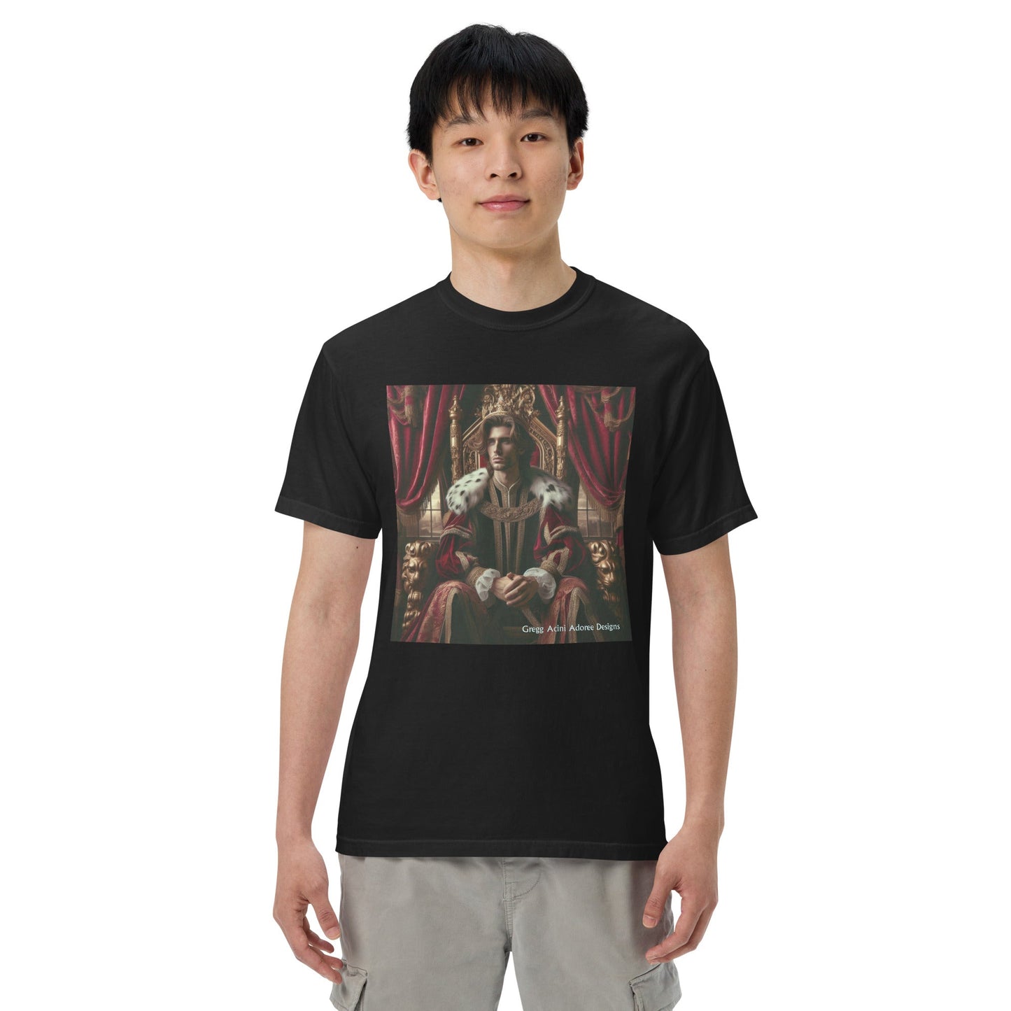 King1 Unisex garment - dyed heavyweight t-shirt - Gregg Acini Adoree Designs - Tee Shirt